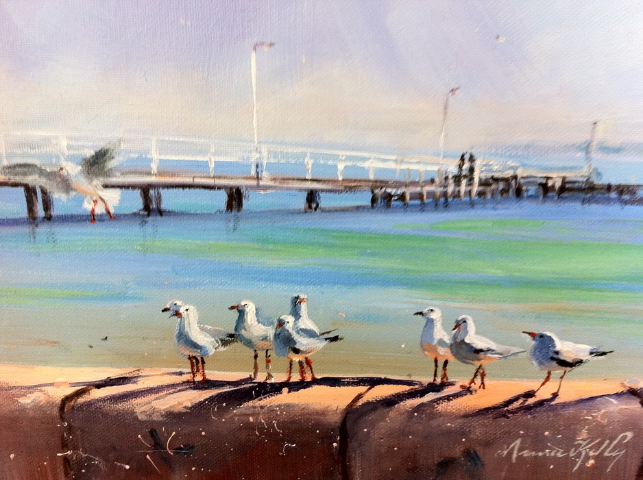 Blue Dog Gallery Pic 1 - Annee Kelly Half Moon Bay Oil on canvas