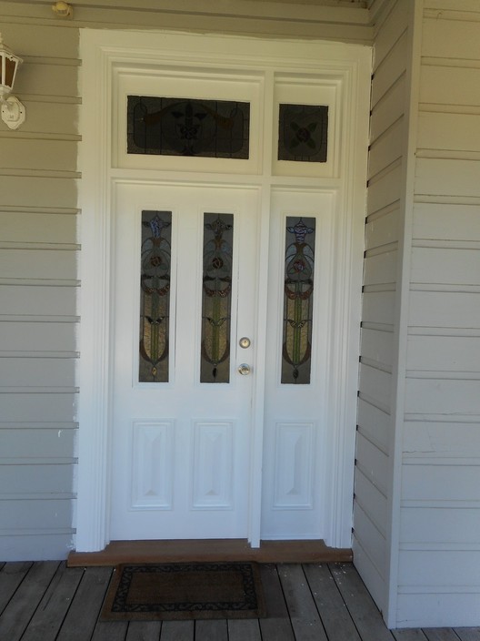 Door Installation Perth Pic 1 - Old frame and door taken out and new frame door and sidelights installed