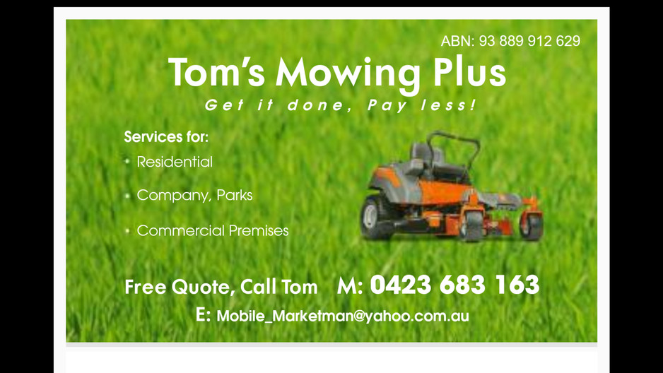 Tom's Mowing Plus Pic 2