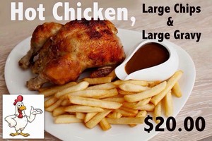 Henrietta's BBQ Chicken Pic 3 - 20 Special Hot chicken large chips and large gravy