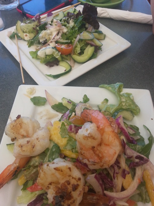 Reef Point Cafe Pic 1 - Prawn salad and chicken skewers