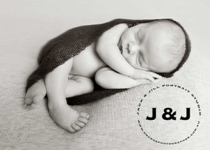 Jack & Jill Portrait Studio Pic 5 - Curled up Newborn baby