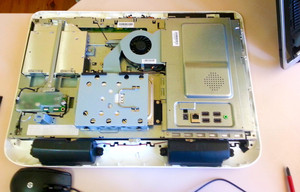 Jenkins Media Pic 2 - Repairing a HP AllInOne with the back cover off