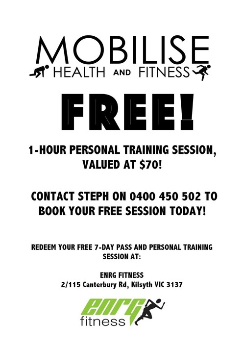 Mobilise Health and Fitness Pic 1 - FREE 1hour Personal Training Session