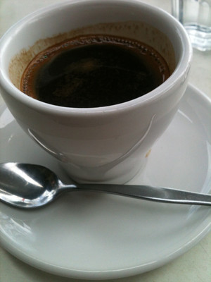 Y Knot Bistro Pic 3 - Long Black Coffee while we relax and wait for Brunch