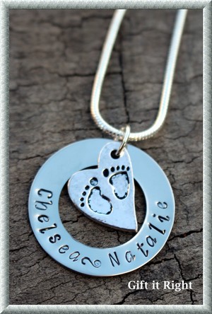 Gift it Right Pic 5 - Footprints hand stamped necklace