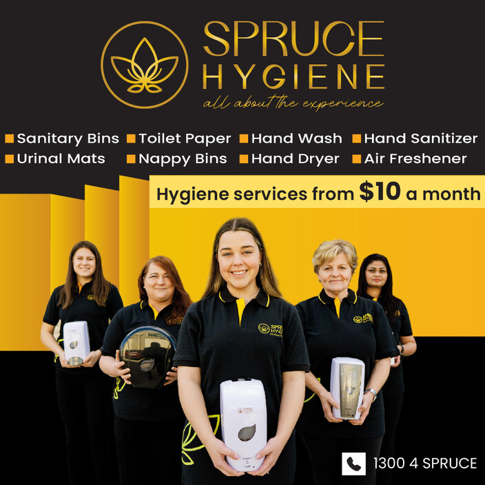 Spruce Hygiene Pic 1 - Spruce Hygiene offers customised commercial sanitary hygiene solutions in Melbourne for businesses of any size including corporate offices shopping malls warehouses healthcare and factories Range of fixed packages with upfront pricing to suit most bu