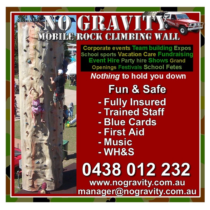 No Gravity Mobile Rock Climbing Wall Pic 1 - no gravity rock climbing wall hire