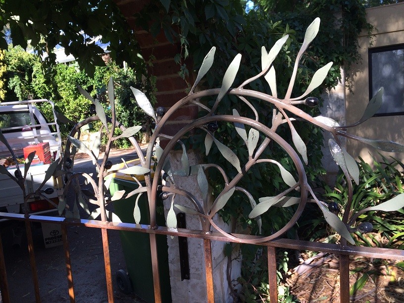 Zen Ironwork Pic 1 - Hand forged Olive Branch side gate for St Pauls Church