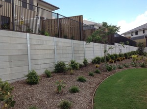 Aussie Concrete Products Pic 4 - Smooth Grey Concrete Sleeper Galvanised Steel Posts