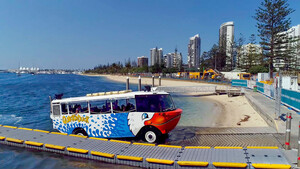 Quack'r Duck Pic 5 - QuackrDuck bus exiting the water via the boat ramp