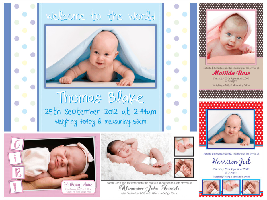 Print It Yourself Invitations & Design Pic 1 - Birth announcements by Print It Yourself Invitations Design