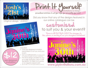 Print It Yourself Invitations & Design Pic 5 - Customise your favourite invitation to suit your event