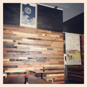 A Pro Sushi Kitchen Pic 4 - Simple feature wall in the sushi shop