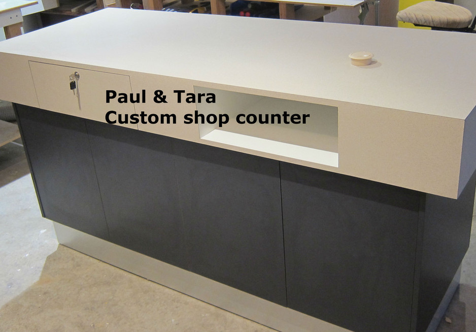 Paul & Tara Pic 1 - Designed and made shop counters