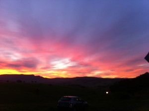 Bed & Breakfast @ Kiama Pic 3 - Sunset over Jamberoo