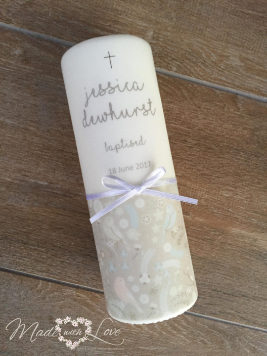 Made With Love By Jessica Pic 1 - Baptism candle