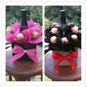 My Bouquet Lady Pic 2 - Chocolate and wine bouquet Available in red White and champagne