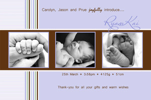 Iliv Personalised Photo Cards Pic 3 - Baby boy birth announcements and baby thank you cards