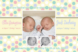 Iliv Personalised Photo Cards Pic 2 - Twin baby birth announcements and baby thank you cards