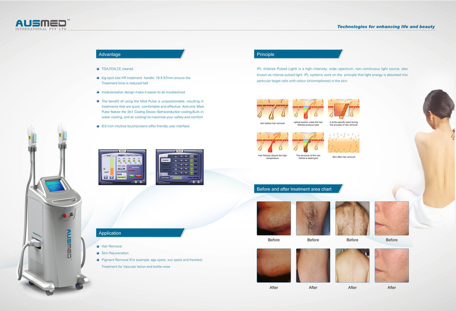 Ausmed International Pty Ltd Pic 1 - IPL laser machine has permanent hair removal pigmentation removal red vein vascular therapy acne and rosacea therapyskin rejuvenation multifunctions