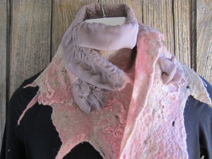 Blue Wren Studio Pic 3 - Felt scarf using our hand carded wool batts