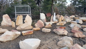 Grampians Sandstone Quarry Pic 2 - Some of our wonderful feature stones for your garden