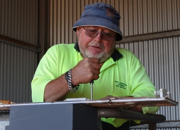 Thornton R R Electrical Contractor Pic 1 - Rod Thornton wiring a new shed at a farm in Nevertire