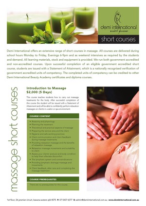 Demi International Beauty Academy RTO32542 Pic 4 - Massage Short Course 1