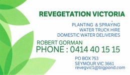 Revegetation Victoria Pic 1 - DOMESTIC WATER DELIVERIES