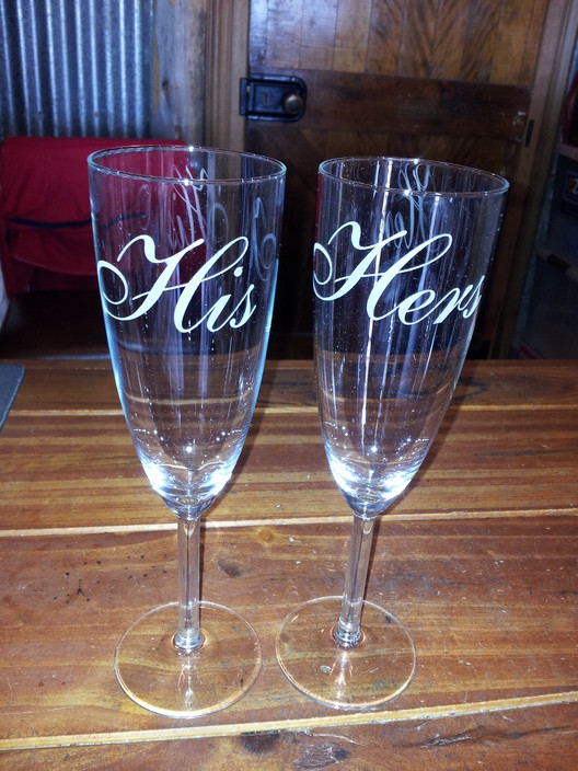 Anna's Candles Pic 1 - His Hers Celebration Glasses 2995