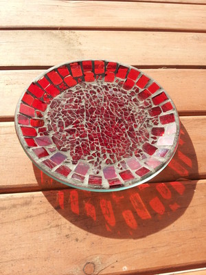 Anna's Candles Pic 4 - Red Mosaic Plate 895