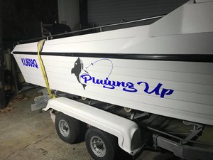 The Sticker Shed Pic 2 - Boat name and rego stickers