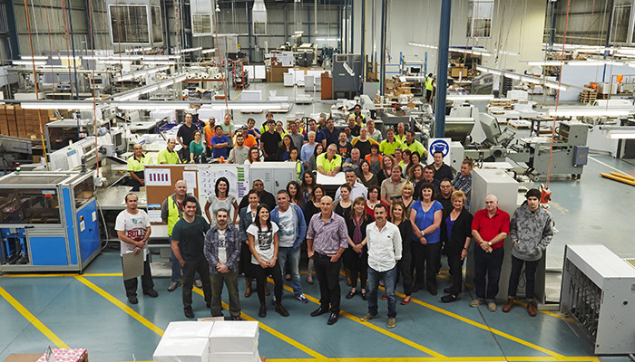 Whirlwind Print Pic 1 - The Whirlwind team at the manufacturing facility in Victoria