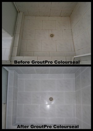 GroutPro Midland Pic 2 - Grout ColourSeal transforms dirty old grout to a colour to suit your tastes and at the same time seals the grout so that it wont become stained again