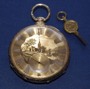 Barsby Auctions Pic 3 - Fine gold pocket watch with engraved dial SOLD