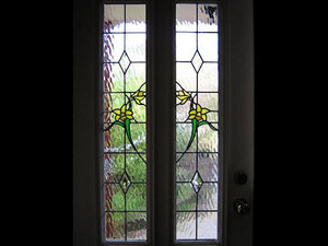 Morley Leadlights Pic 2 - Leadlight Daffodil door panels