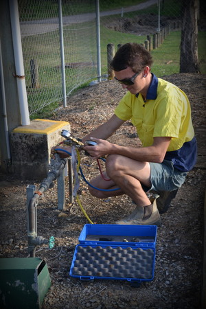 Floworks Pty Ltd Pic 3 - One of our Apprentices Mikey Completing a Test on a Backflow Prevention Device