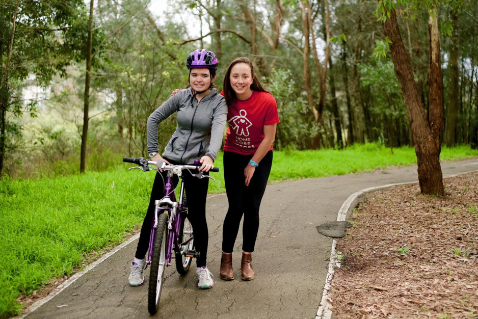 Like Family Pic 1 - Ishka teaching Ineka to ride a bike