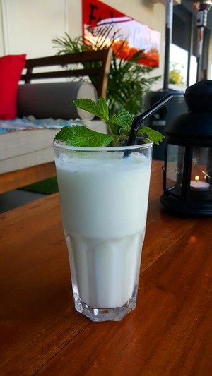 Ferdows Garden Pic 5 - Doogh Persian carbonated yoghurt drink with dried mint Made fresh in house