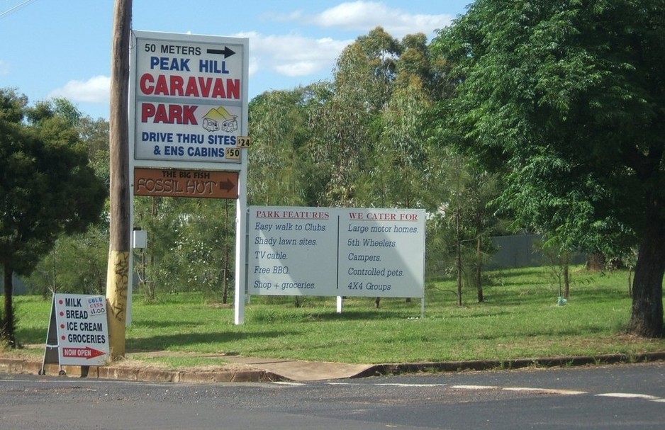 Peak Hill Caravan Park Pic 1 - Large roadside signage so you can find us easily