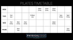 Physical Edge Healthcare Pic 4 - Pilates Timetable