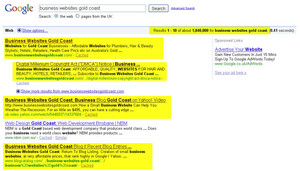 Gold Coast Business Websites Pic 5 - Google Results Count