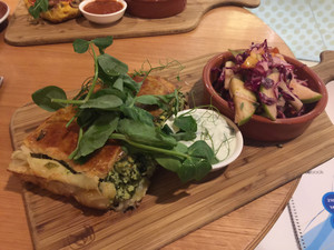 Mr Close Pic 4 - Spinach and ricotta spanakopita with a peach and apple slaw So good