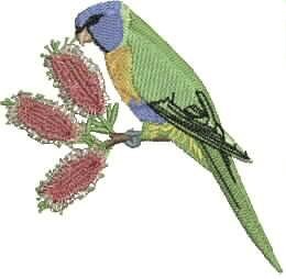 Jervis Bay Embroidery Pic 3 - Local rainbow lorikeets