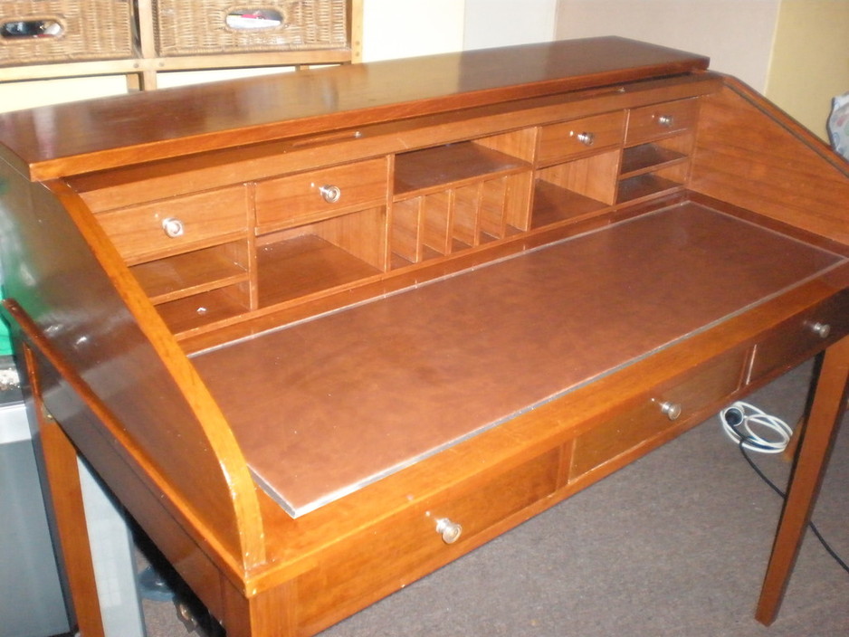 Shellacked Restorations Pic 1 - repolished roll top desk