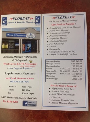 Floreat Natural And Remedial Therapies Pic 3 - Our info flyers