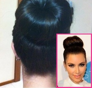 Hollywood Hair by Tracey Pic 2 - The Ballerina Bun as seen on Kim Kardashian