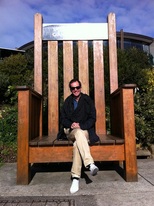 SkyHigh Mount Dandenong Pic 5 - My friend Kev enjoying the big chair and view over Melbourne