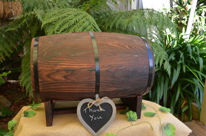 Wishing Wells Hire Pic 2 - Unique Table Top Wine Barrel comes with a Lock Cable OPT